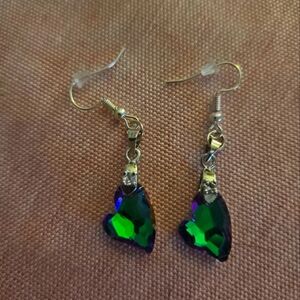 Fashion Crystal Heart Dangle Earrings